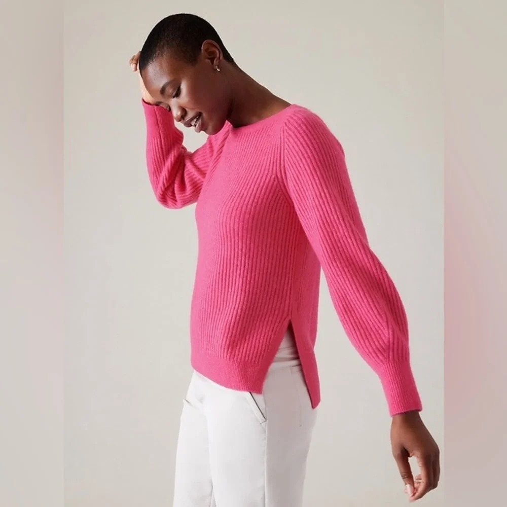 Athleta Layover Wool Blend Sweater Size Medium - Picture 6 of 8